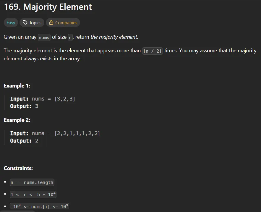 LeetCode #169 - Majority Element