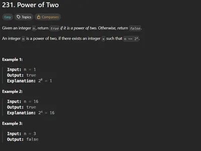 LeetCode #231 — Power of Two