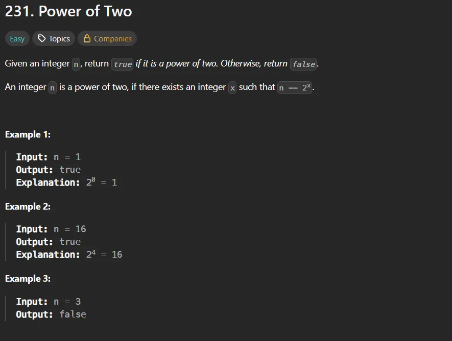 LeetCode #231 — Power of Two