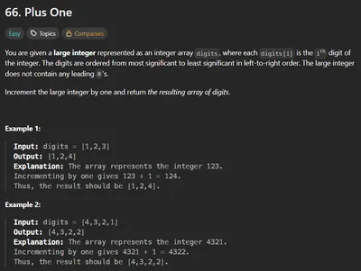 LeetCode #66 - Plus One